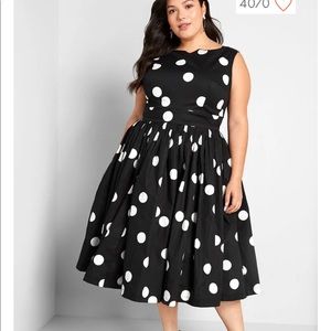 Polka dot fitted dress